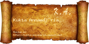 Kukta Annamária névjegykártya